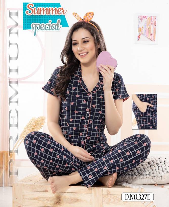 Summer Special 327 Night Wear Printed Cotton Wholesale Night Suits Collection